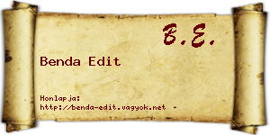 Benda Edit névjegykártya
